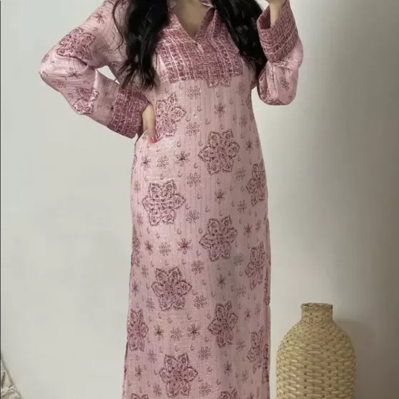 Zara printed midi slit dress size small pink NWT - Picture 10 of 16